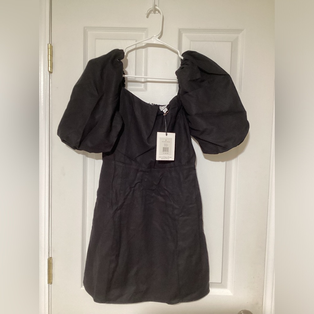 Rachel Parcell Chic Black Puff Sleeve Dress